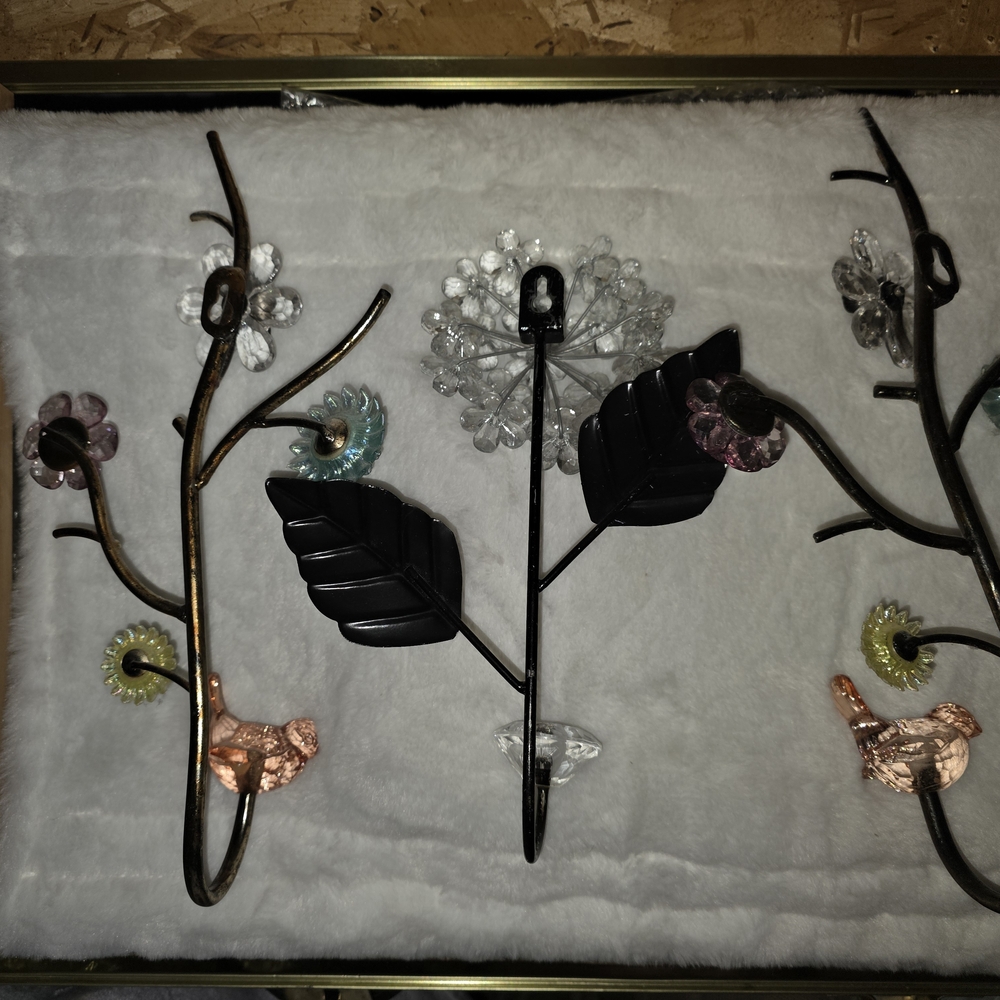 Source Unknown Black and Gold Floral Wall Hooks